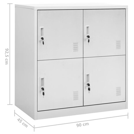 Lockerkasten 2 st 90x45x92,5 cm staal lichtgrijs 8