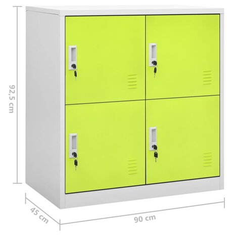 Lockerkasten 2 st 90x45x92,5 cm staal lichtgrijs en groen 8