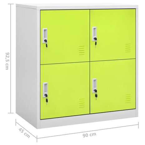 Lockerkasten 5 st 90x45x92,5 cm staal lichtgrijs en groen 8