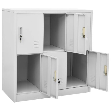 Lockerkasten 2 st 90x45x92,5 cm staal lichtgrijs 6