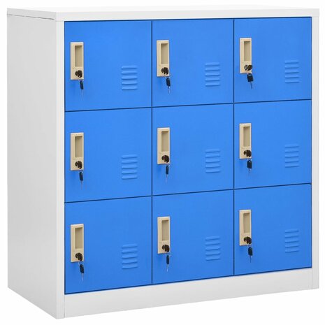 Lockerkasten 2 st 90x45x92,5 cm staal lichtgrijs en blauw 2