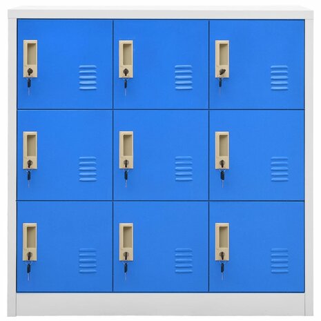 Lockerkasten 2 st 90x45x92,5 cm staal lichtgrijs en blauw 3