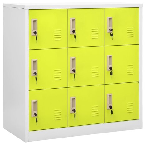 Lockerkasten 2 st 90x45x92,5 cm staal lichtgrijs en groen 2