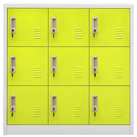Lockerkasten 2 st 90x45x92,5 cm staal lichtgrijs en groen 3