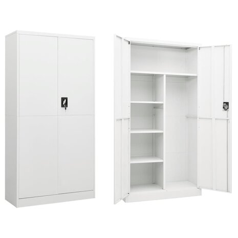 Lockerkast 90x40x180 cm staal wit 1