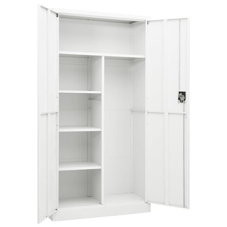 Lockerkast 90x40x180 cm staal wit 5