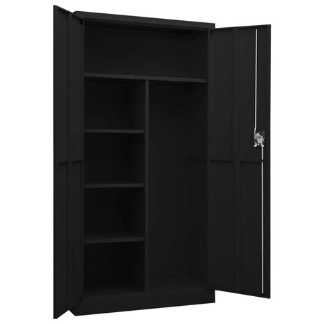 Lockerkast 90x40x180 cm staal zwart 5
