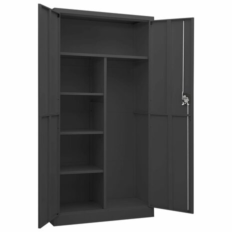 Lockerkast 90x40x180 cm staal antracietkleurig 5