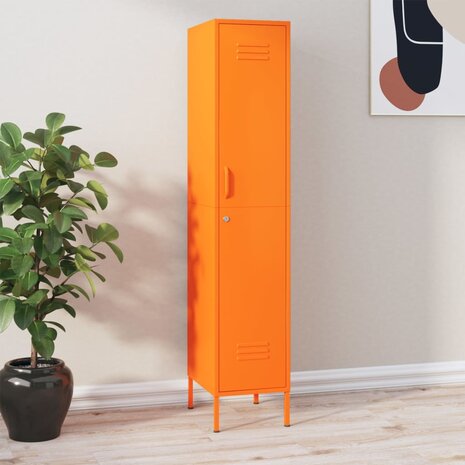 Lockerkast 35x46x180 cm staal oranje 1