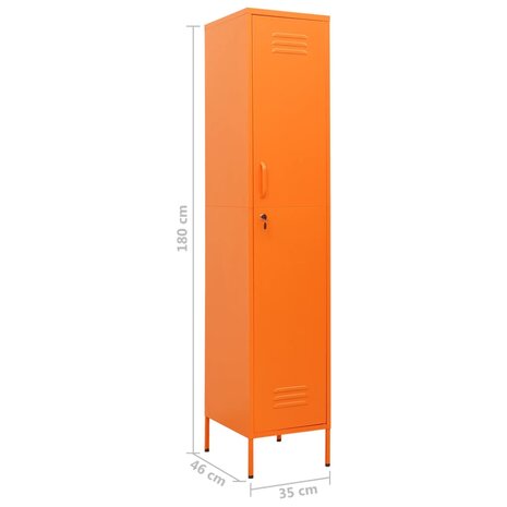 Lockerkast 35x46x180 cm staal oranje 9