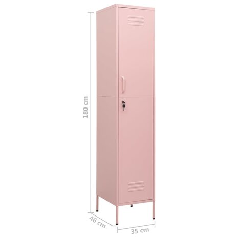 Lockerkast 35x46x180 cm staal roze 9