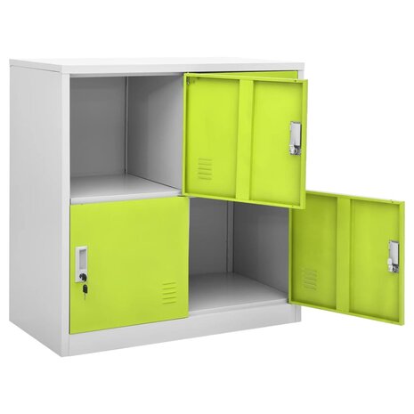 Lockerkast 90x45x92,5 cm staal lichtgrijs en groen 5