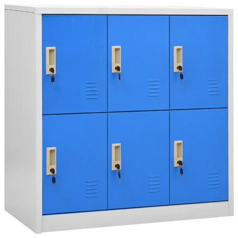 Lockerkast 90x45x92,5 cm staal lichtgrijs en blauw 1