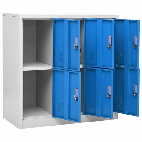 Lockerkast 90x45x92,5 cm staal lichtgrijs en blauw 5