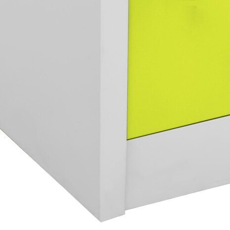 Lockerkast 90x45x92,5 cm staal lichtgrijs en groen 7