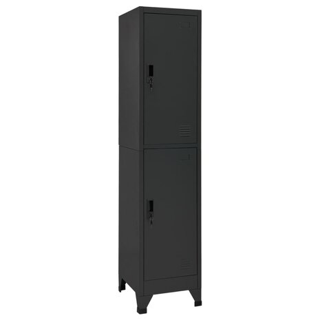 Lockerkast 38x45x180 cm staal antracietkleurig 1