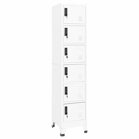 Lockerkast 38x40x180 cm staal wit 1