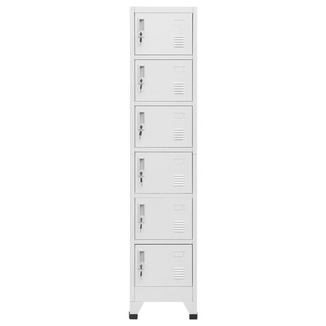 Lockerkast 38x40x180 cm staal lichtgrijs 2