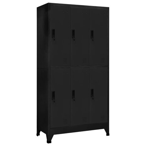 Lockerkast 90x45x180 cm staal zwart 1