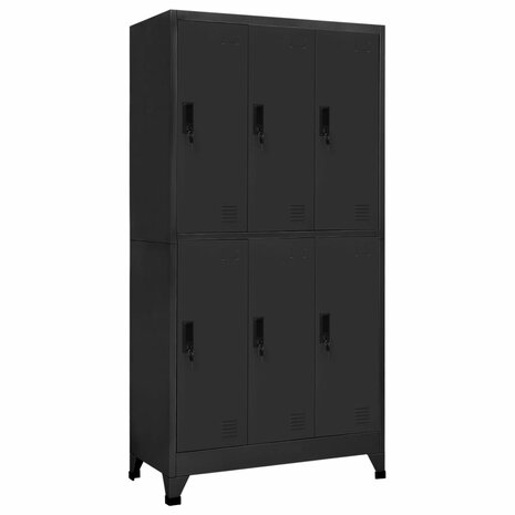 Lockerkast 90x45x180 cm staal antracietkleurig 1