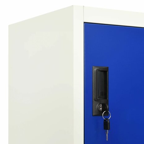 Lockerkast 90x45x180 cm staal grijs en blauw 7