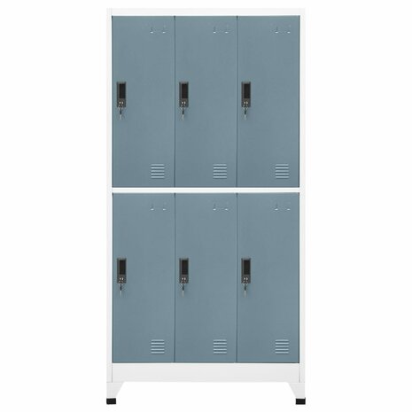 Lockerkast 90x45x180 cm staal lichtgrijs en donkergrijs 2