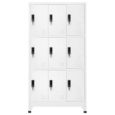 Lockerkast 90x45x180 cm staal wit 2