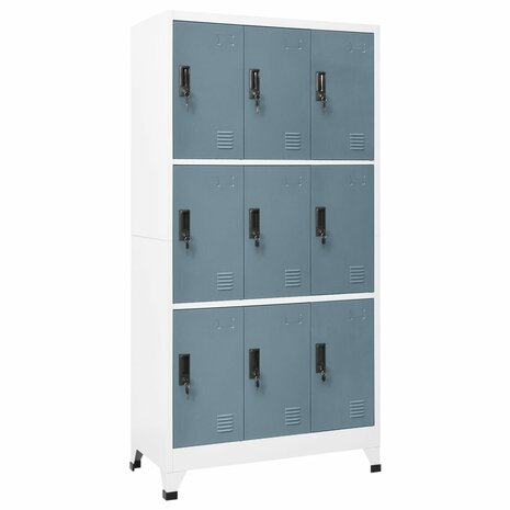 Lockerkast 90x45x180 cm staal lichtgrijs en donkergrijs 1