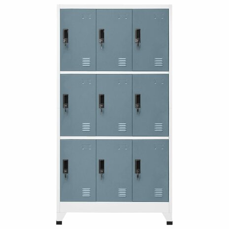 Lockerkast 90x45x180 cm staal lichtgrijs en donkergrijs 2