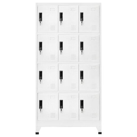 Lockerkast 90x45x180 cm staal wit 2