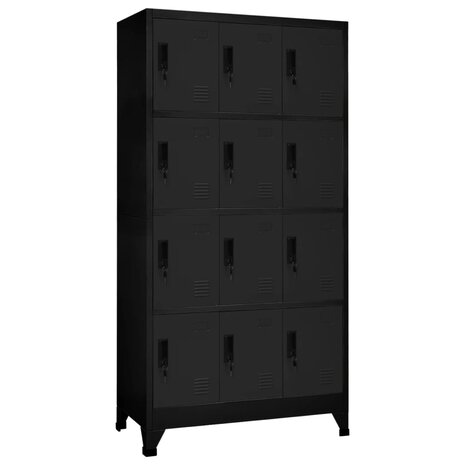 Lockerkast 90x45x180 cm staal zwart 1