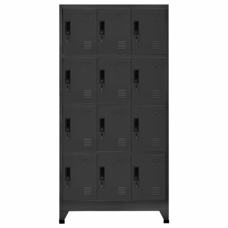 Lockerkast 90x45x180 cm staal antracietkleurig 2