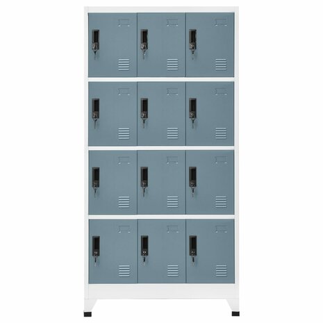 Lockerkast 90x45x180 cm staal lichtgrijs en donkergrijs 2