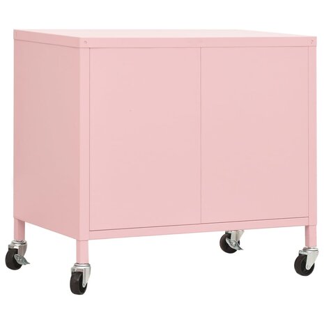 Opbergkast 60x35x56 cm staal roze 5