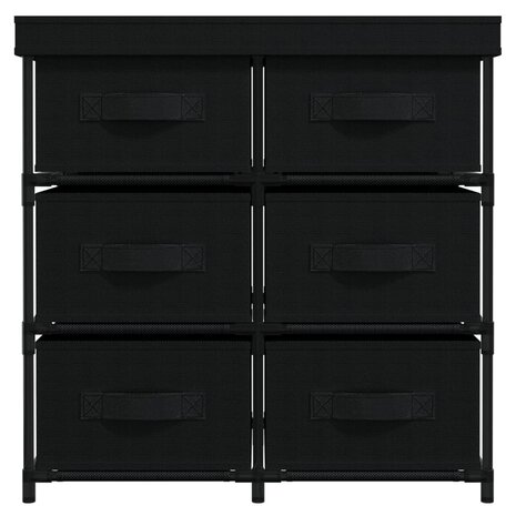 Opbergkast met 6 lades 55x29x55 cm staal zwart 3