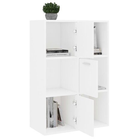 Opbergkast 60x29,5x90 cm bewerkt hout wit 5