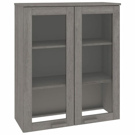 Opzetkast HAMAR 85x35x100 cm massief grenenhout lichtgrijs 2