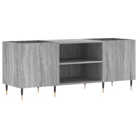 Platenkast 121x38x48 cm bewerkt hout grijs sonoma eikenkleurig 2