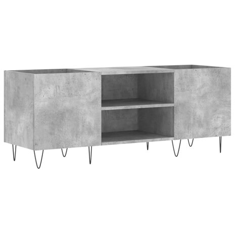 Platenkast 121x38x48 cm bewerkt hout betongrijs 2