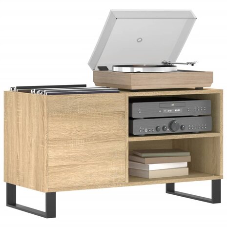 Platenkast 85x38x48 cm bewerkt hout sonoma eikenkleurig 3
