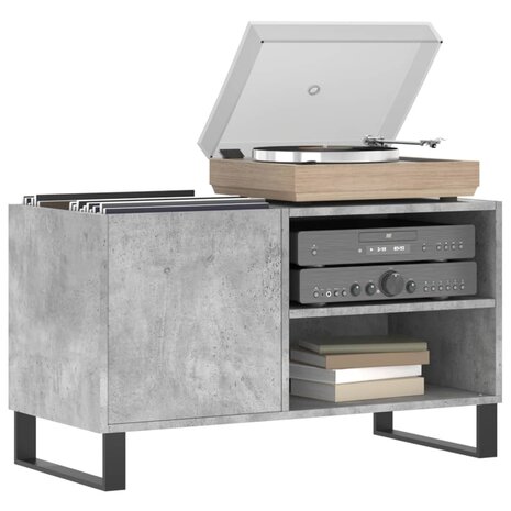 Platenkast 85x38x48 cm bewerkt hout betongrijs 3