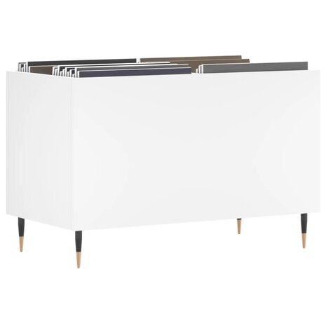 Platenkast 74,5x38x48 cm bewerkt hout wit 3
