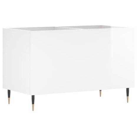 Platenkast 74,5x38x48 cm bewerkt hout hoogglans wit 2