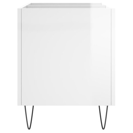 Platenkast 74,5x38x48 cm bewerkt hout hoogglans wit 5