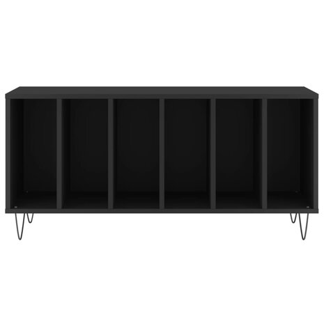 Platenkast 100x38x48 cm bewerkt hout zwart 4