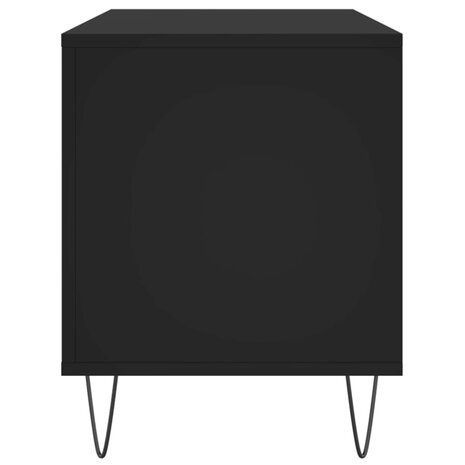 Platenkast 100x38x48 cm bewerkt hout zwart 5