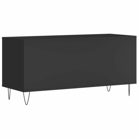 Platenkast 100x38x48 cm bewerkt hout zwart 6