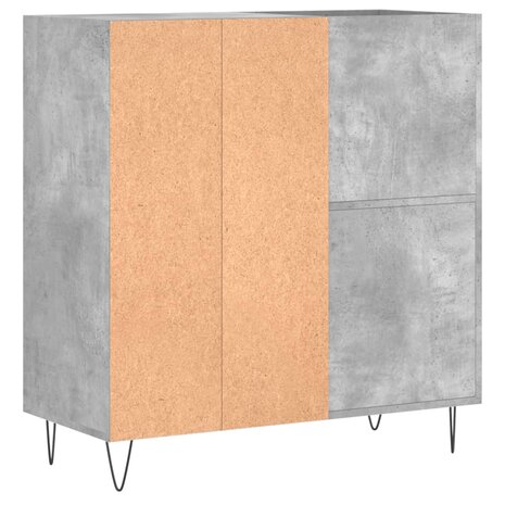 Platenkast 84,5x38x89 cm bewerkt hout betongrijs 6