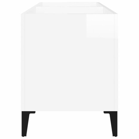 Platenkast 74,5x38x48 cm bewerkt hout hoogglans wit 6