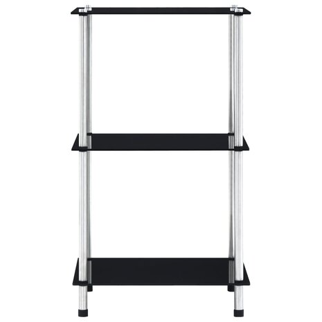 Kastje 3-laags 40x40x67 cm gehard glas zwart 2